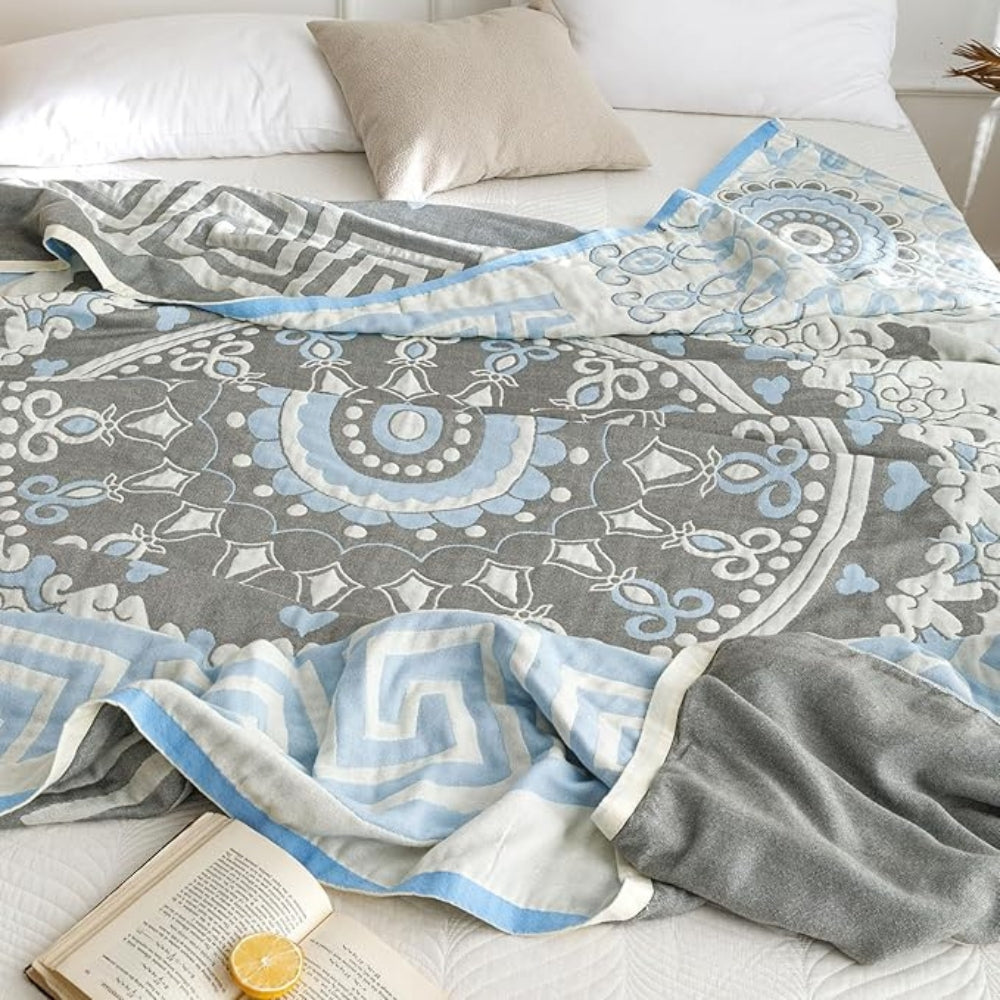 CozyWeave | Breathable Cotton Geometric Design Blanket