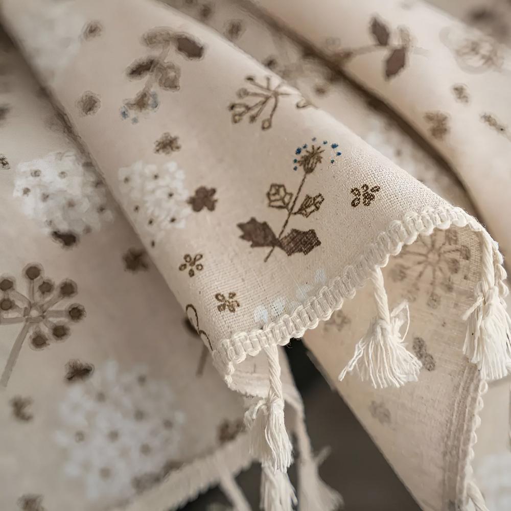 Dandelion | Beige Tassel Tablecloth For Dining Table Decor