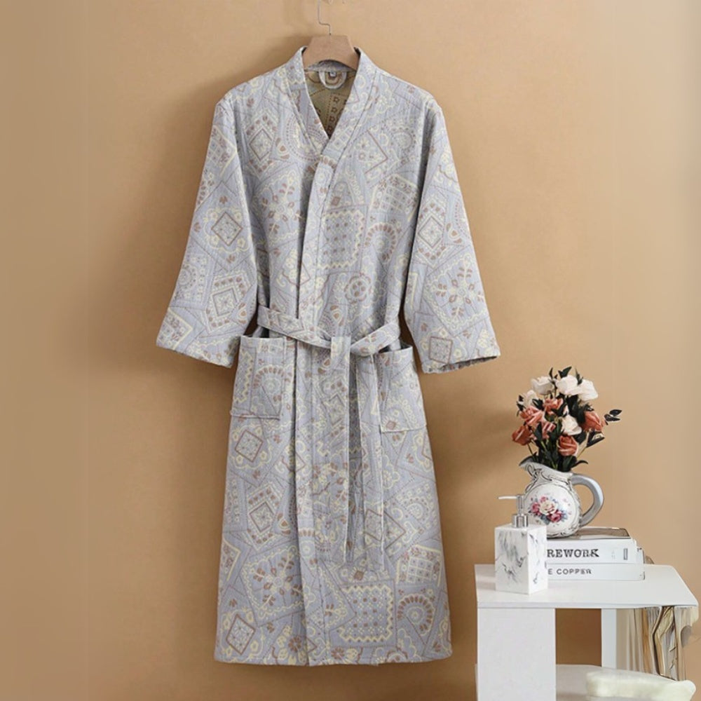 CozyLux | Plush Cotton Jacquard Bathrobe