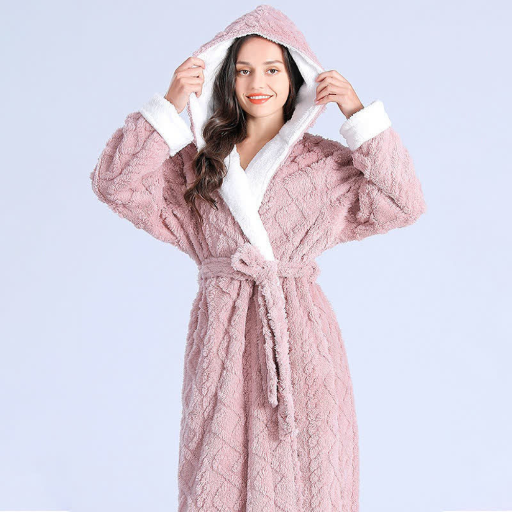 CozyWear | Plush Knitted Long Hooded Robe