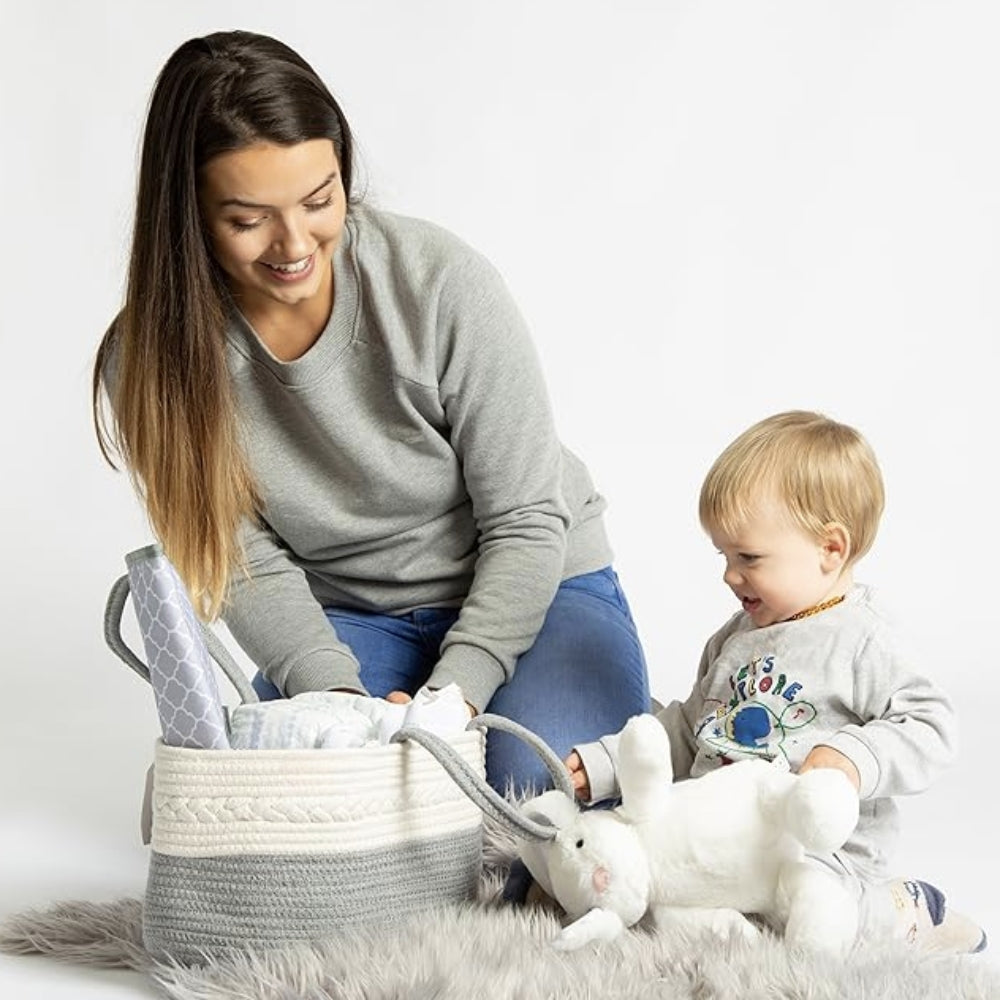 BraidedNest | Grey Baby Essentials Organizer