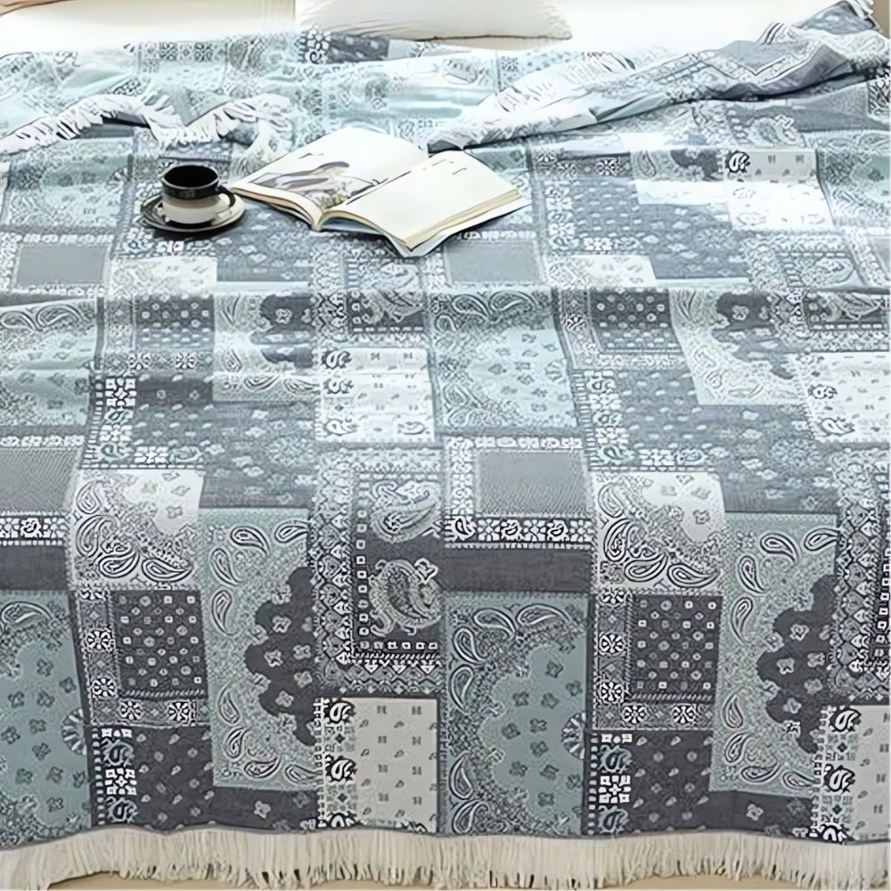 CozyWeave | Mosaic Pattern Cotton Gauze Blanket