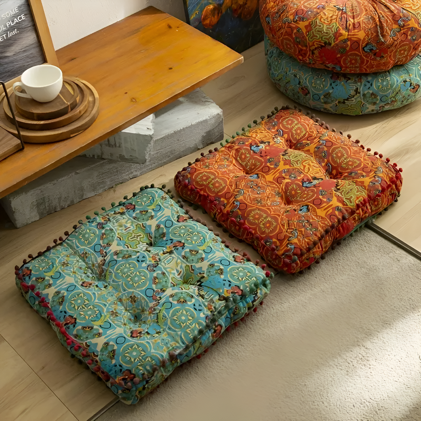 BohoNest | Bohemian Embroidered Floor Cushion