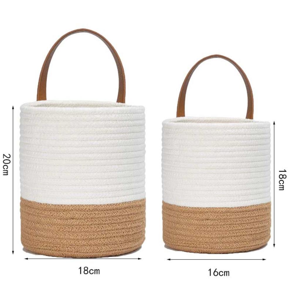 CozyNest | Woven Cotton Rope Hanging Basket 2pc Set
