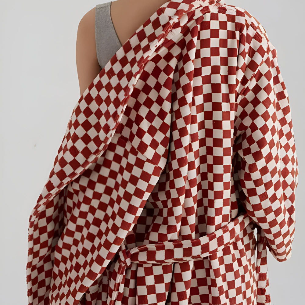 Cloud Weave | Checkerboard Pattern Bathrobe