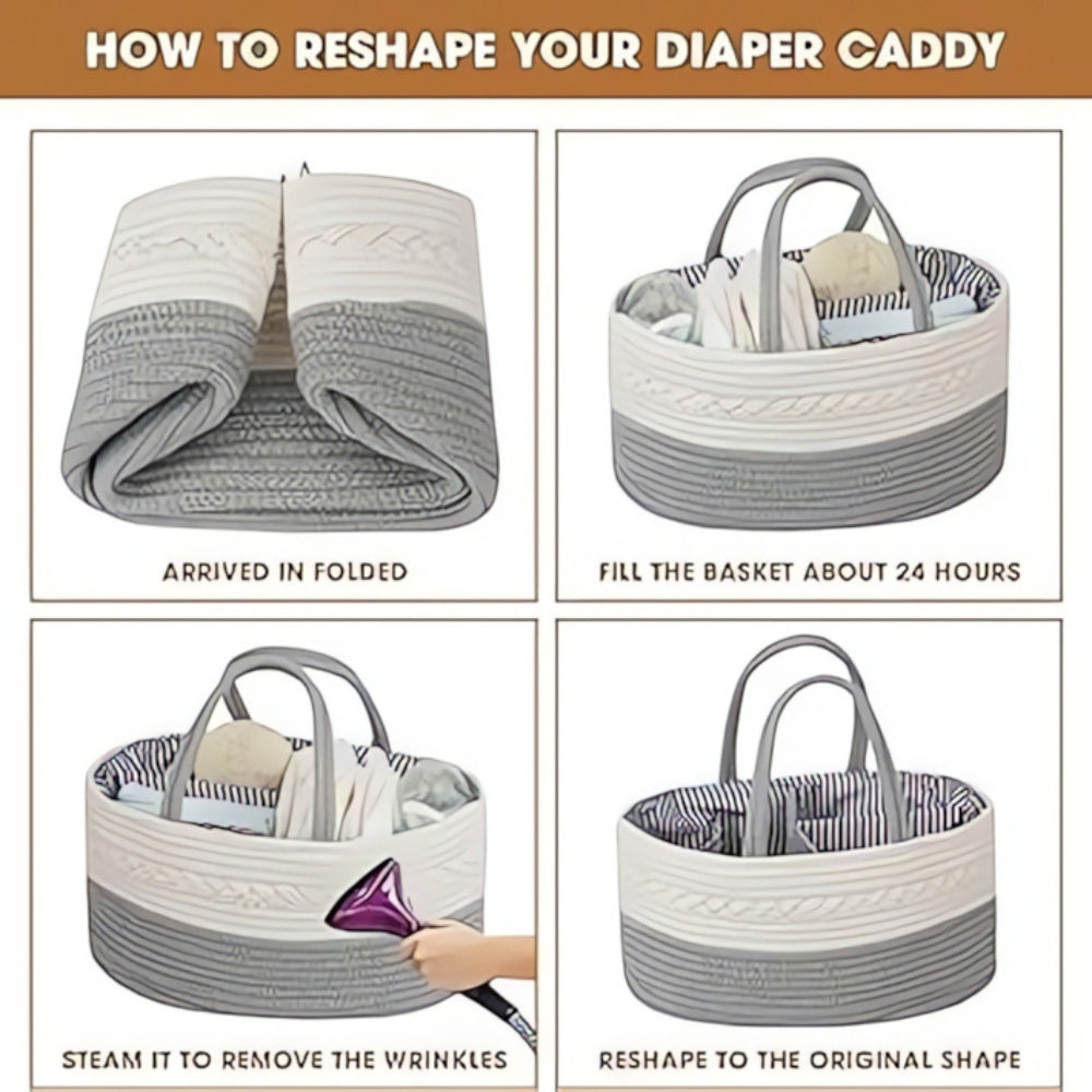BraidedNest | Grey Baby Essentials Organizer