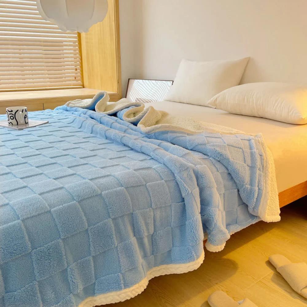 CozyHome | Plush Square Checkerboard Blanket