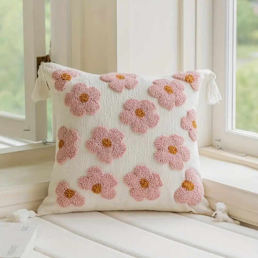 BohoNest | Tassel-Trimmed Floral Cushions