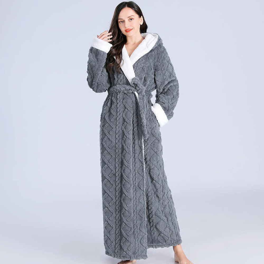 CozyWear | Plush Knitted Long Hooded Robe