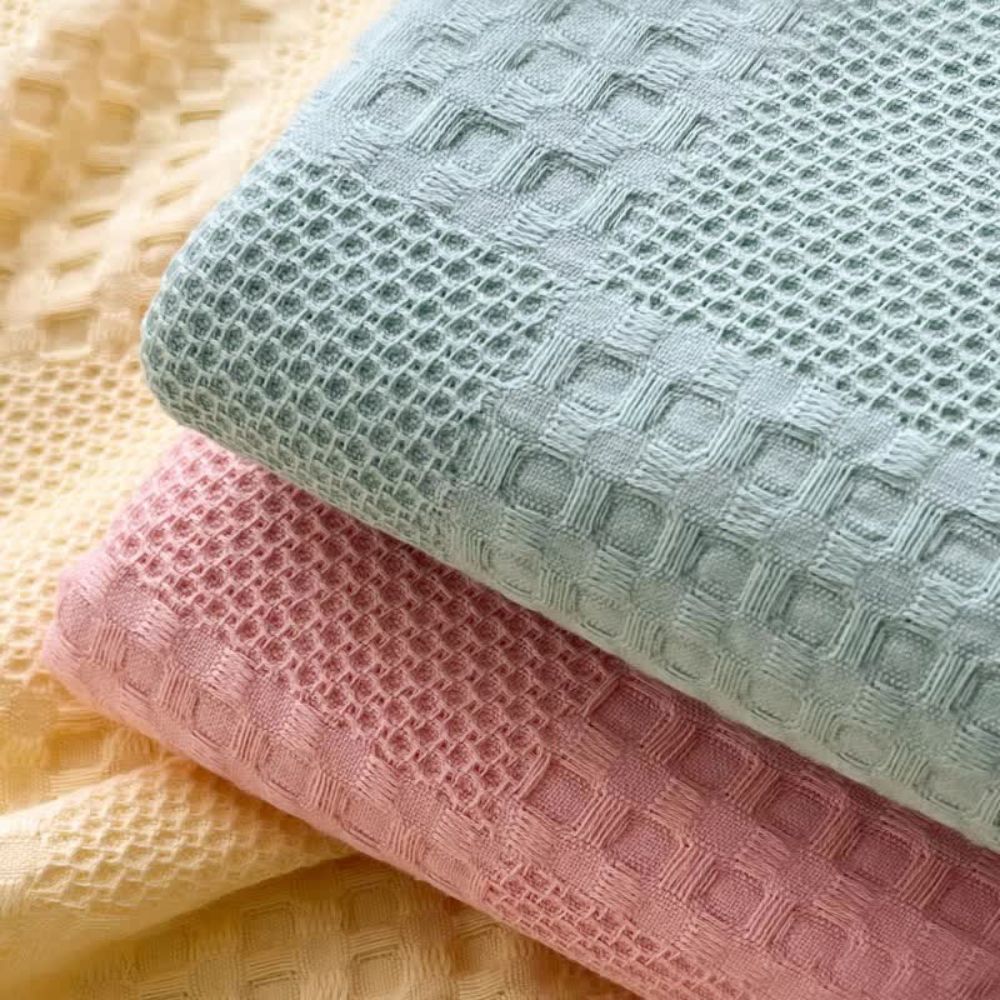 CozyHome | Blush Waffle Checkered Throw Blanket