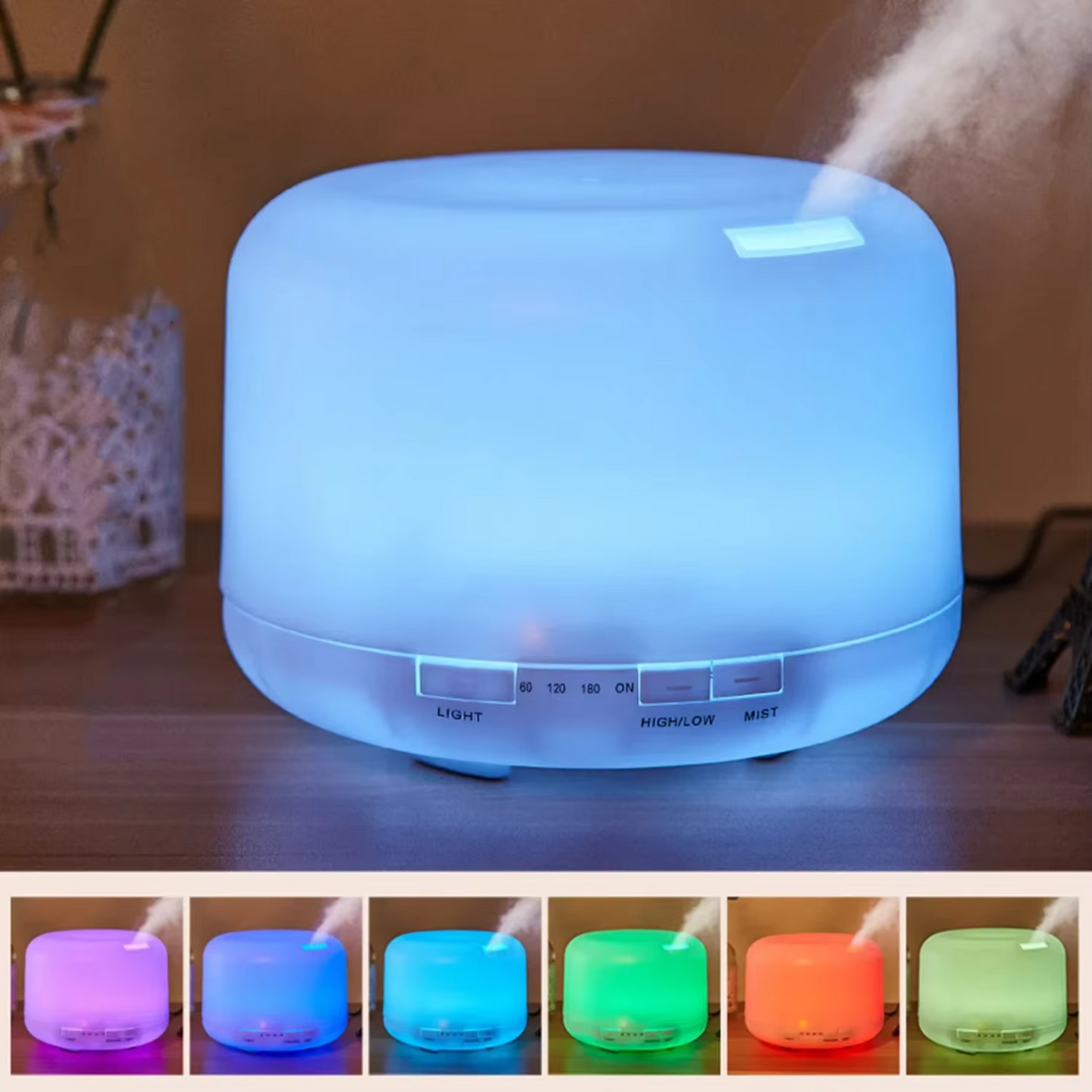 Color Changing Humidifier With Bluetooth Speaker | Oil Diffuser
