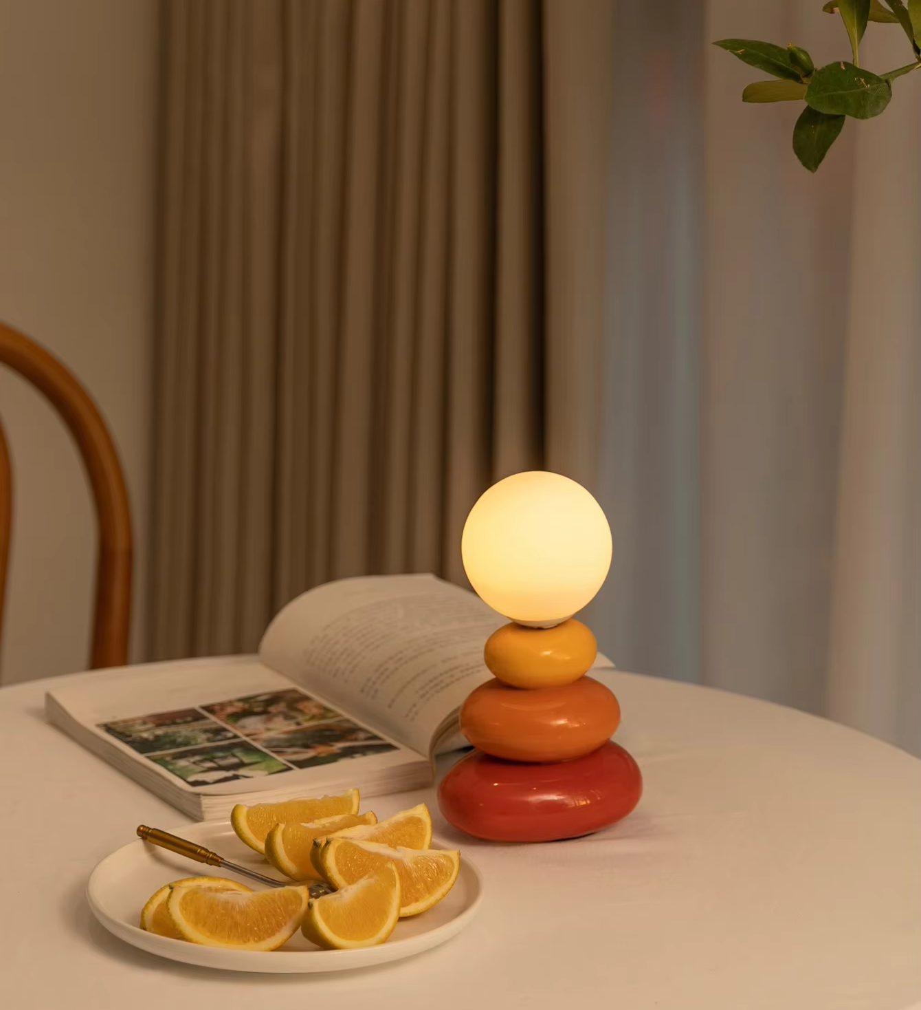 Colorful Stone Table Lamp - Creative Nordic Stacked Design Bedside Light