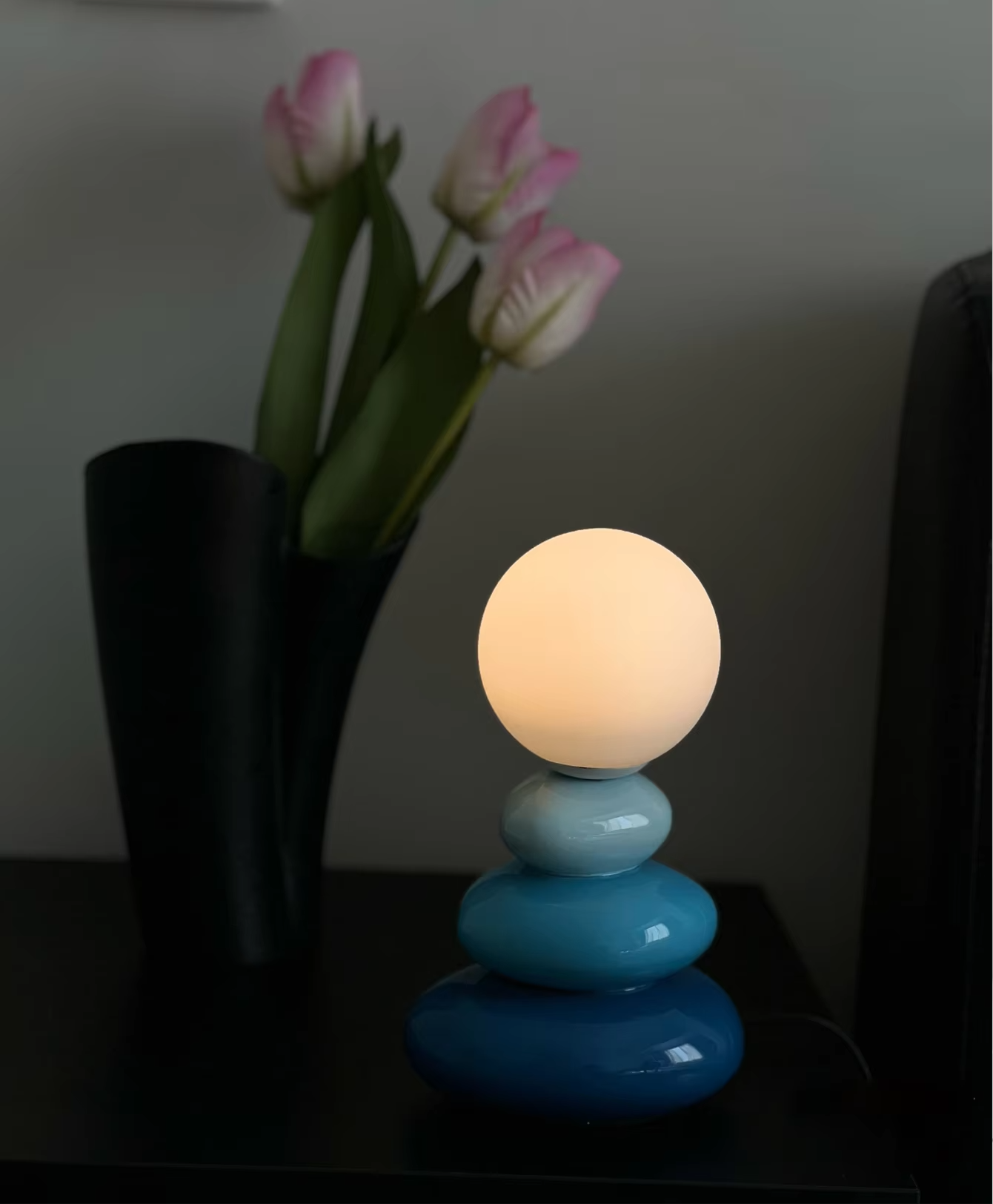 Colorful Stone Table Lamp - Creative Nordic Stacked Design Bedside Light