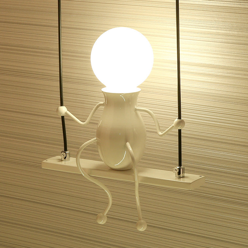 Creative Iron Robot Wall Sconce - Sitting Figure Decorative Wall Light