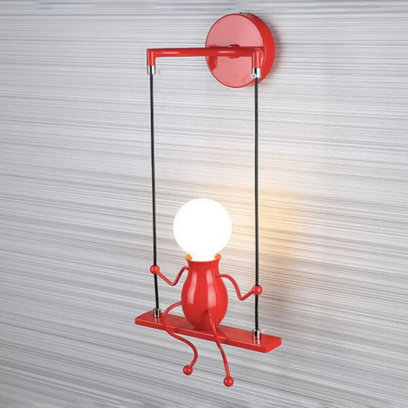 Creative Iron Robot Wall Sconce - Sitting Figure Decorative Wall Light