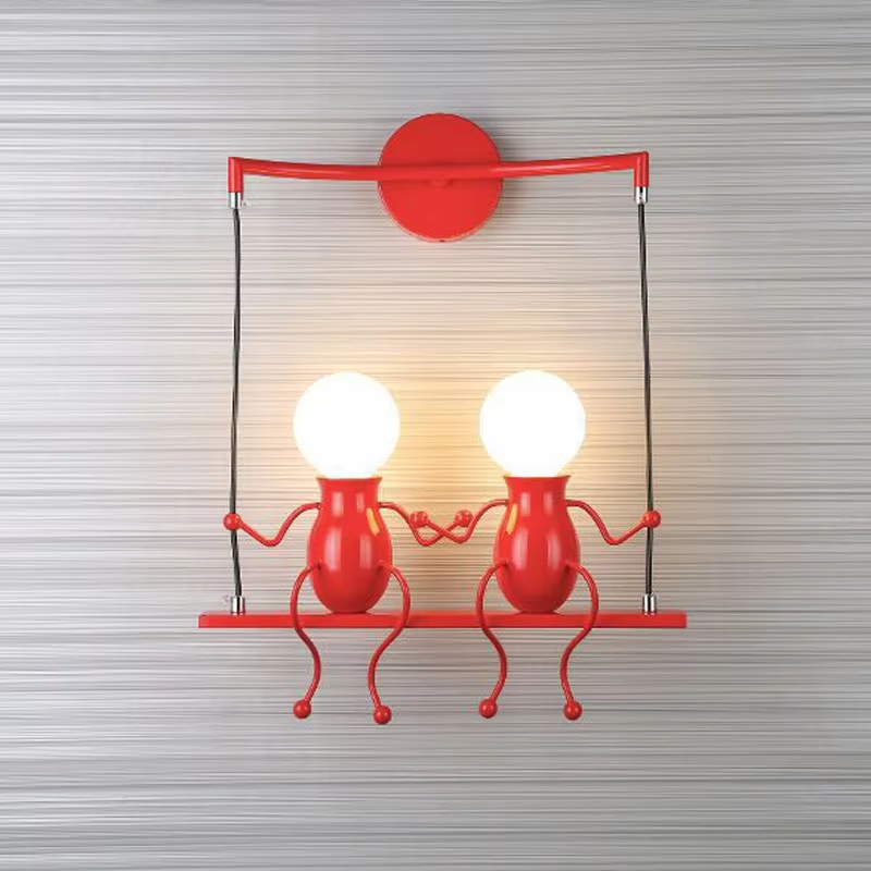 Creative Iron Robot Wall Sconce - Sitting Figure Decorative Wall Light