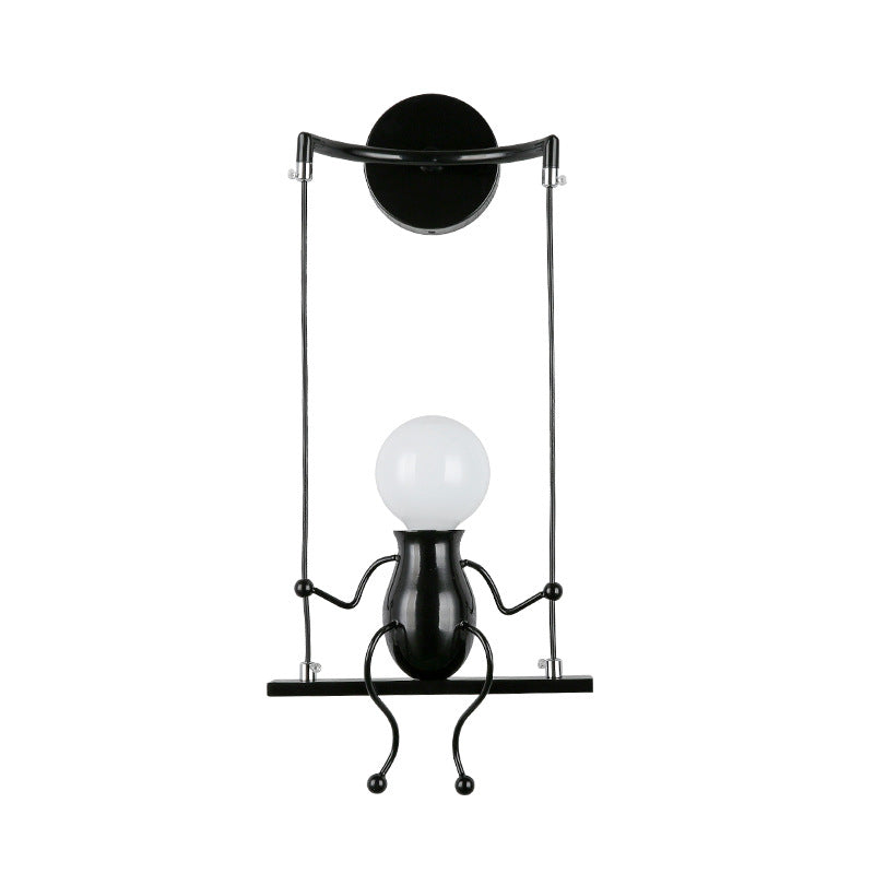 Creative Iron Robot Wall Sconce - Sitting Figure Decorative Wall Light