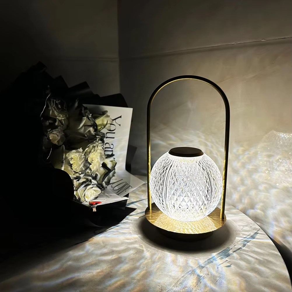 Crystal Ball Desk Lamp - Rechargeable Touch-Control Portable Light