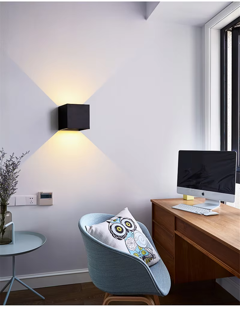 Cube Shape LED Wall Lamp - Adjustable Waterproof for Indoor & Outdoor