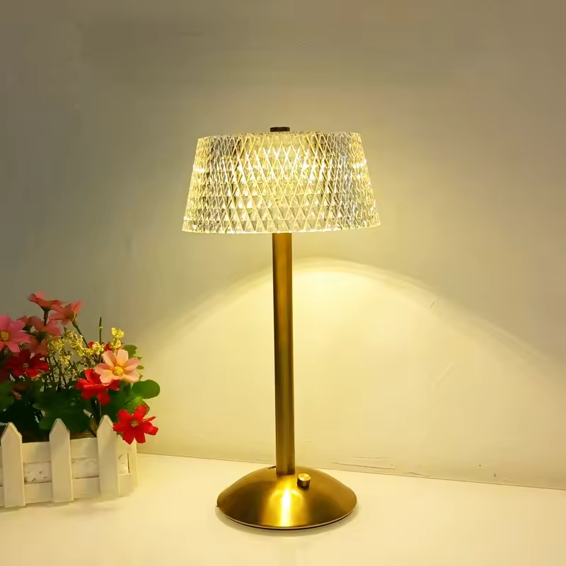 Diamond Crystal LED Table Lamp | USB Rechargeable Night Light