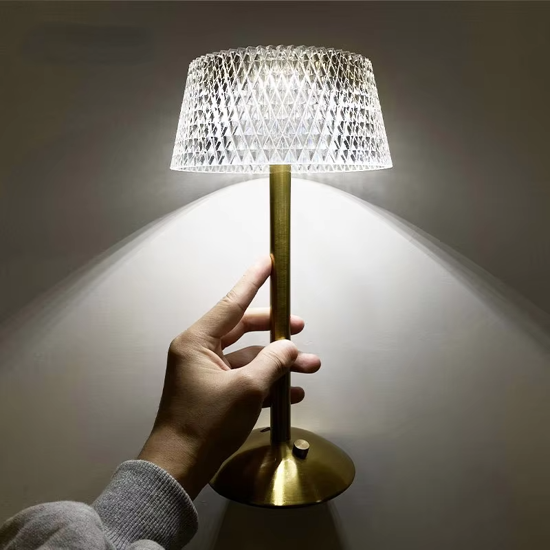 Diamond Crystal LED Table Lamp | USB Rechargeable Night Light