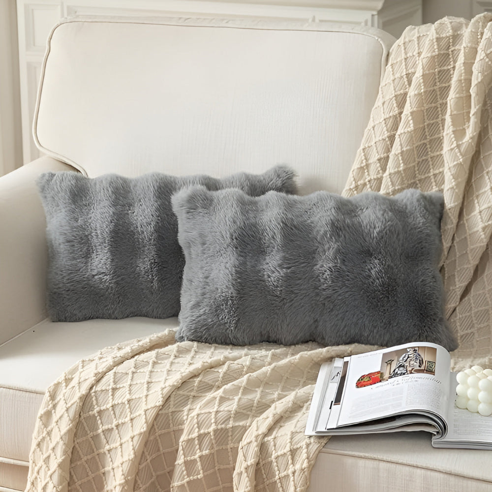 CozyNest | Rabbit Faux Fur Pillow Cover