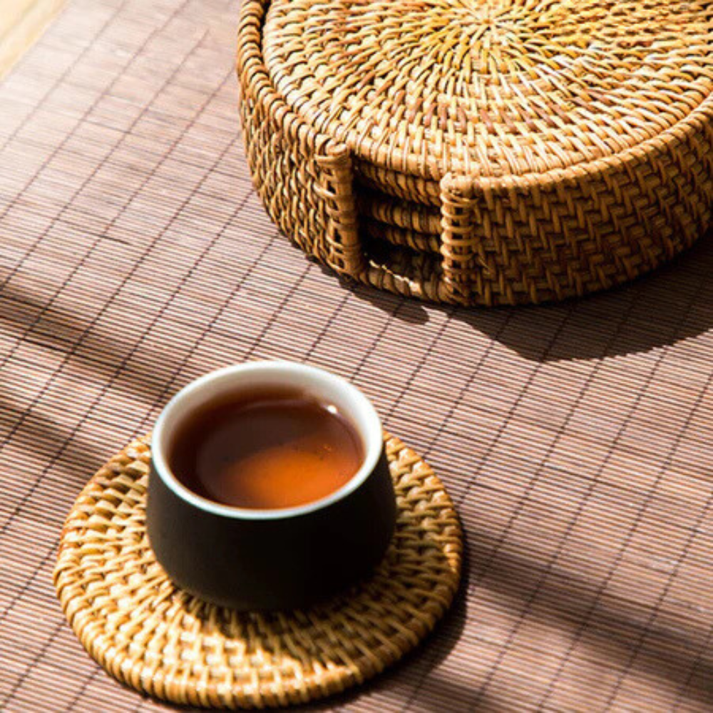 EcoWeave | Handmade Rattan Coaster Set of 6