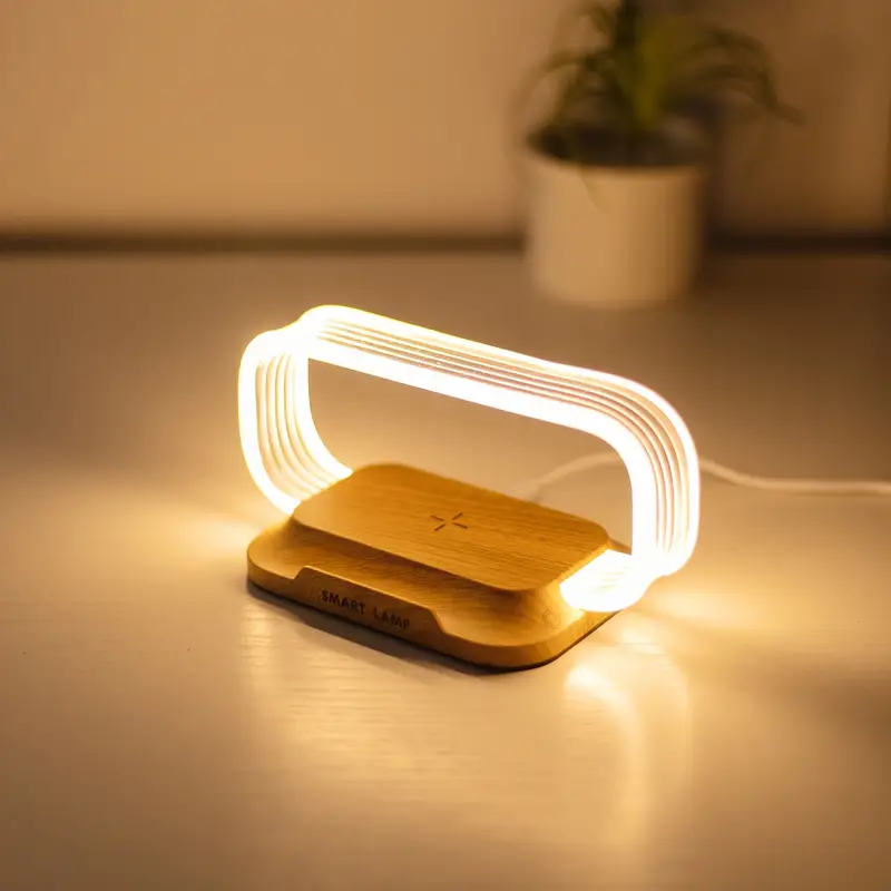 WirelessGlow | LED Table Lamp with Fast Wireless Charging & Phone Holder