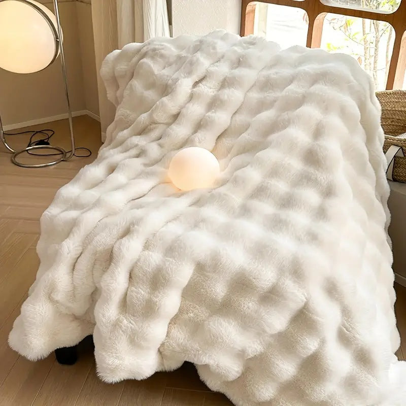 CozyNest | Rabbit Faux-Fur Blanket Throw