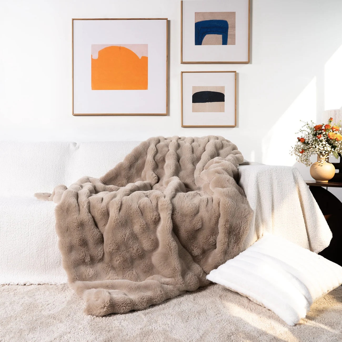 CozyNest | Rabbit Faux-Fur Blanket Throw