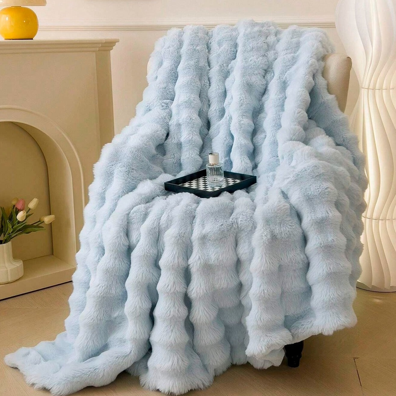 CozyNest | Rabbit Faux-Fur Blanket Throw