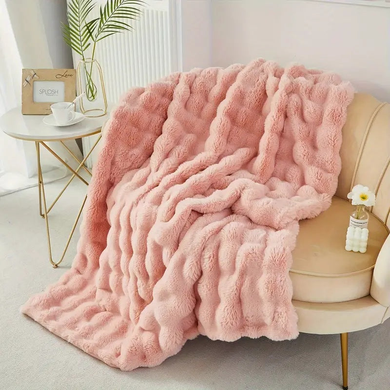 CozyNest | Rabbit Faux-Fur Blanket Throw