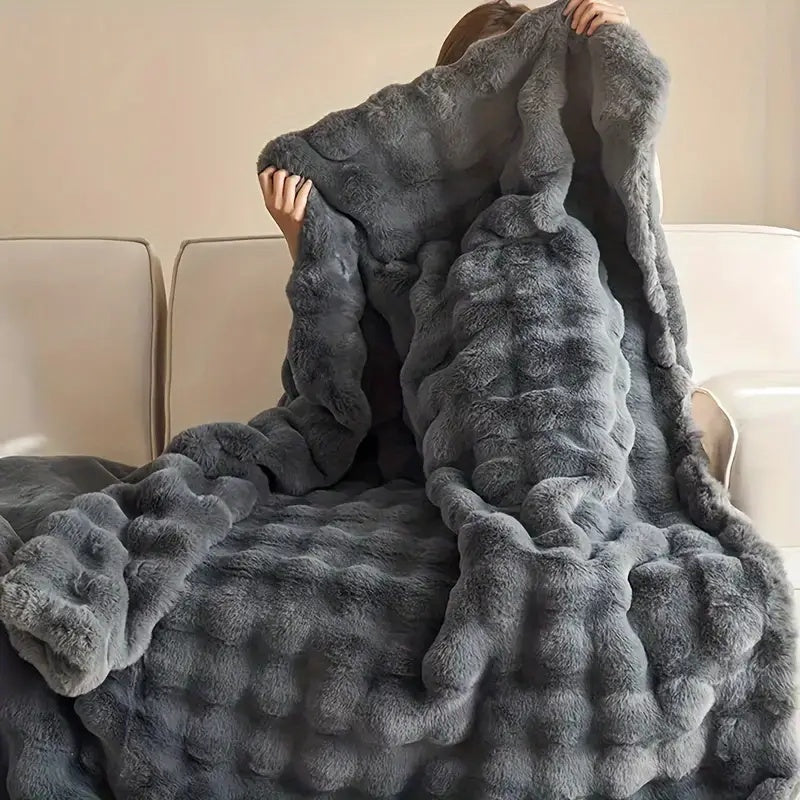 CozyNest | Rabbit Faux-Fur Blanket Throw