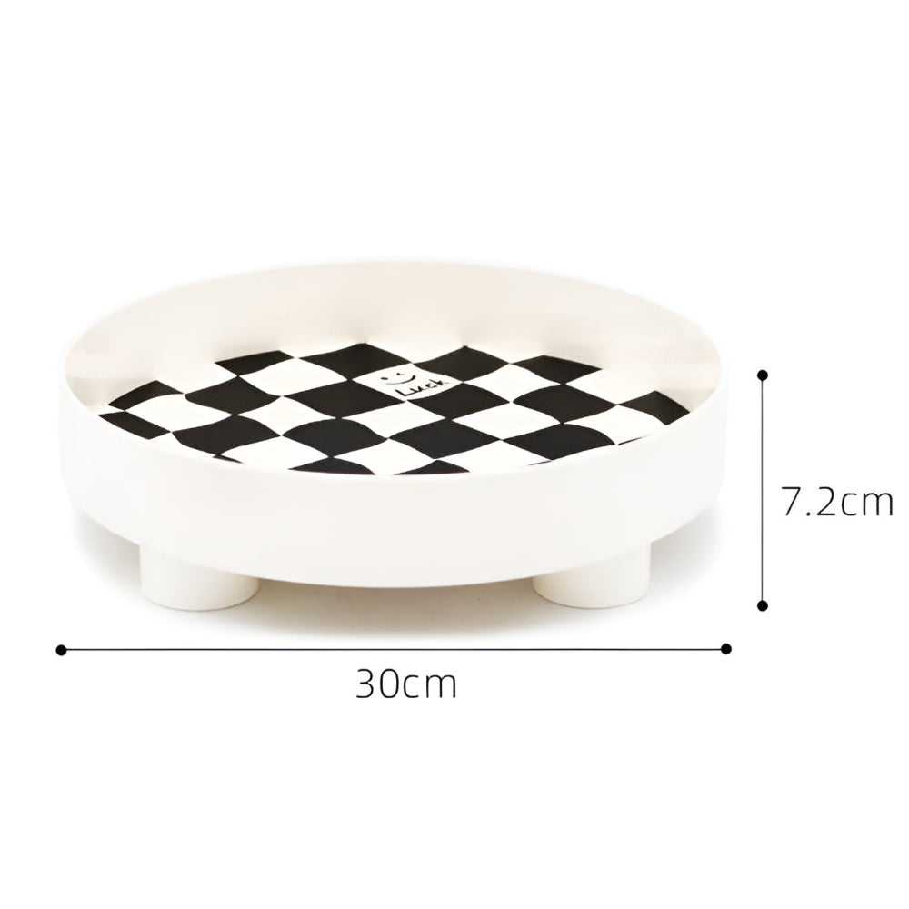 CheckerMate | Round Checkerboard Storage Tray