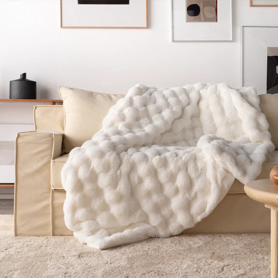 CozyNest | Rabbit Faux-Fur Blanket Throw