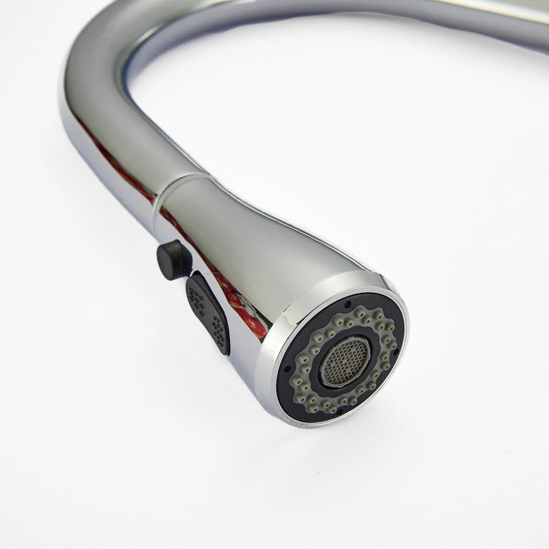 ChromeDuo | Mixer Tap White Swan Neck Kitchen Shower