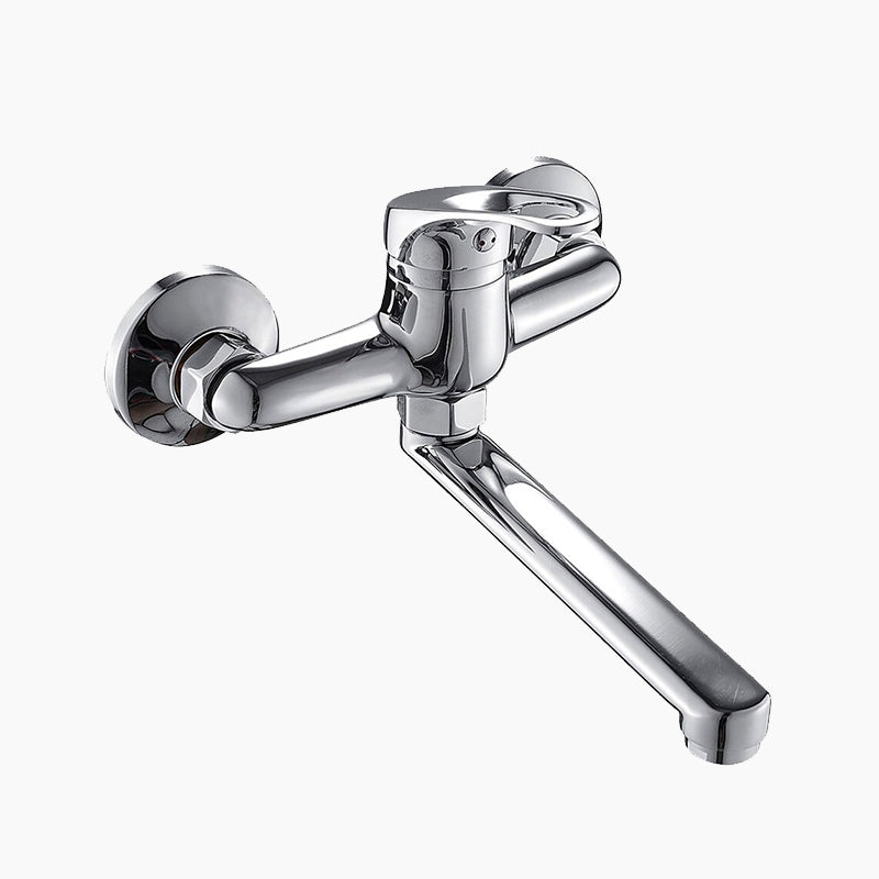 ChromeWall | Wall-Mounted Kitchen Mixer Tap Chrome Spout
