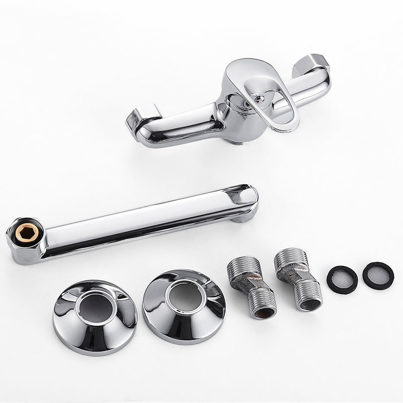 ChromeWall | Wall-Mounted Kitchen Mixer Tap Chrome Spout