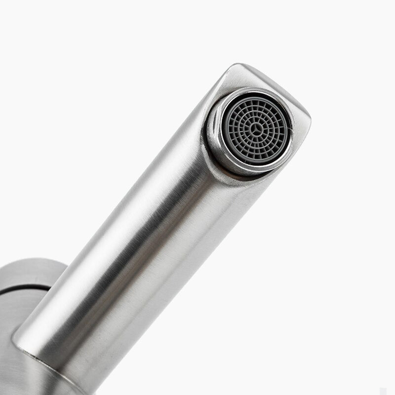 CelestFlow | Mixer Tap High Basin Brushed Steel Contemporary Design