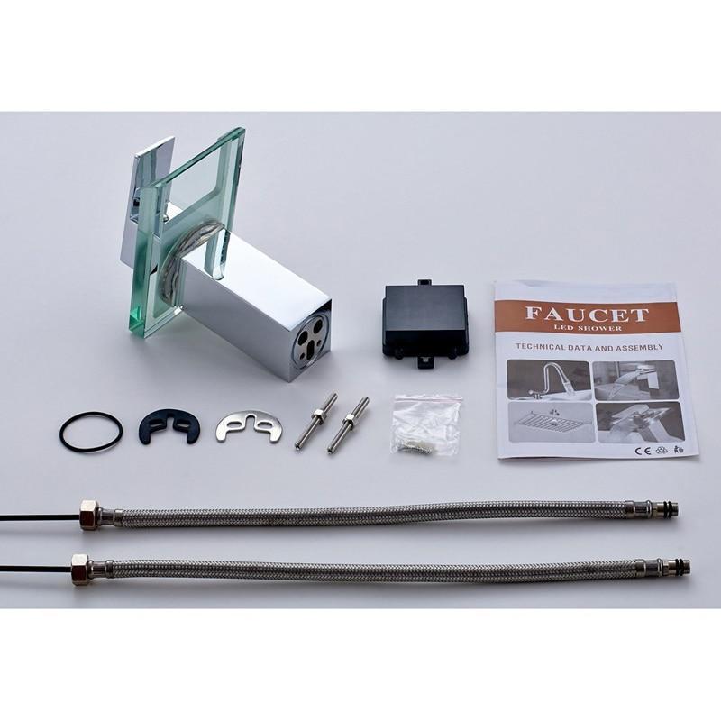 Ancona | Waterfall Basin Faucet - LED Glass & Temp Control