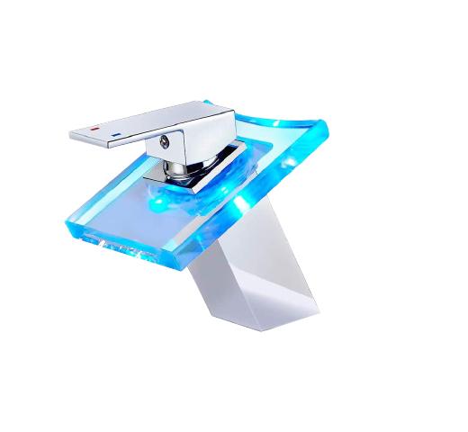 Ancona | Waterfall Basin Faucet - LED Glass & Temp Control