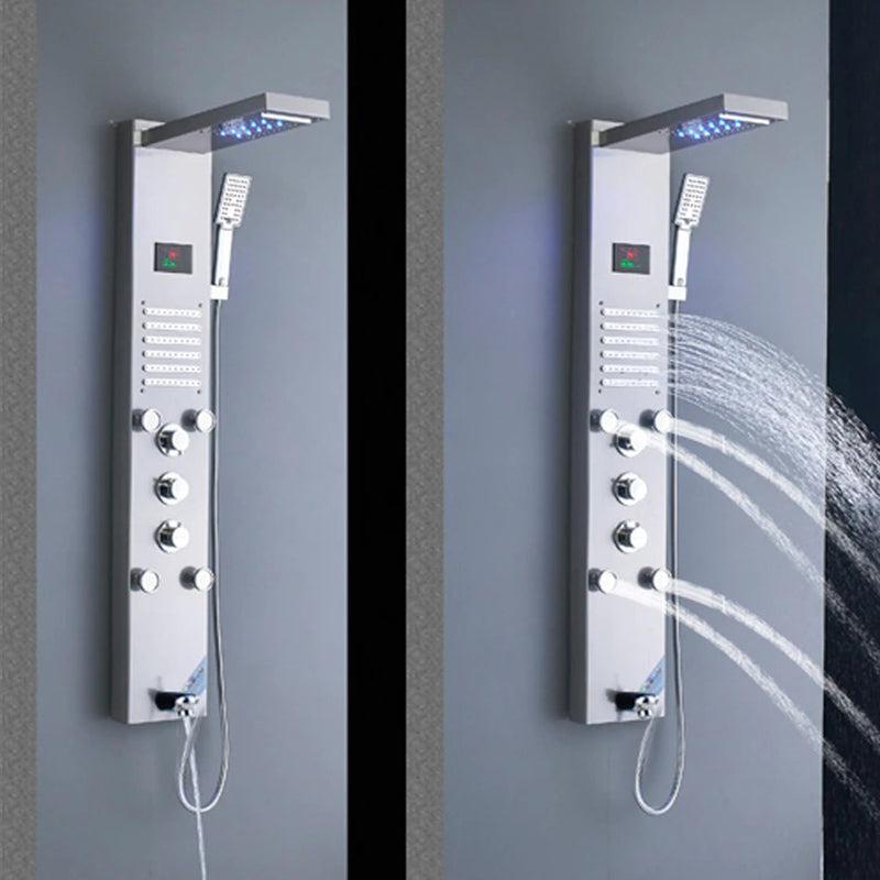 Bergamo | Waterfall Shower Panel - LED Light & Body Massage Jets
