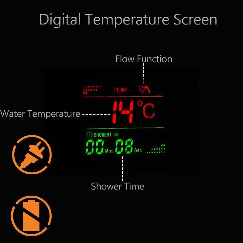 Bergamo | Waterfall Shower Panel - LED Light & Body Massage Jets