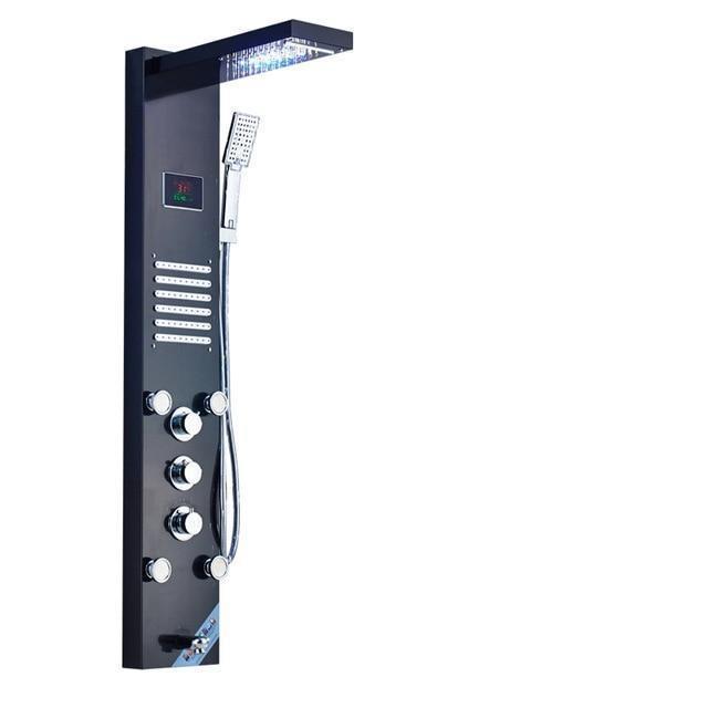 Bergamo | Waterfall Shower Panel - LED Light & Body Massage Jets