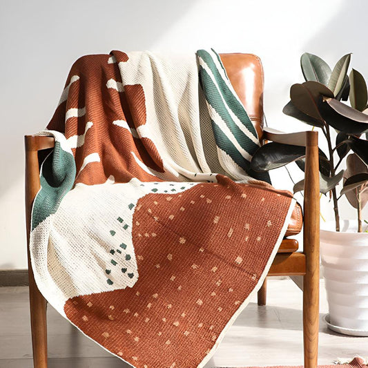 CozyWeave | Abstract Style Knitted Throw Blanket