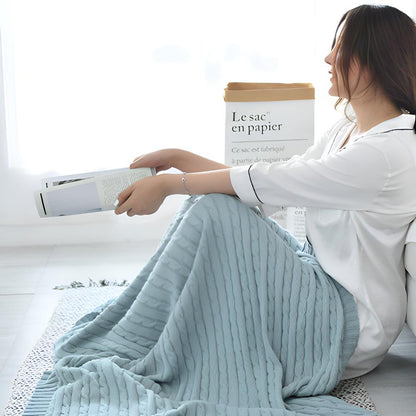 CozyWeave | Braid Knitted Cotton Throw Blanket