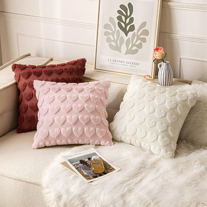 CozyNest | Plush Heart Cushion Cover