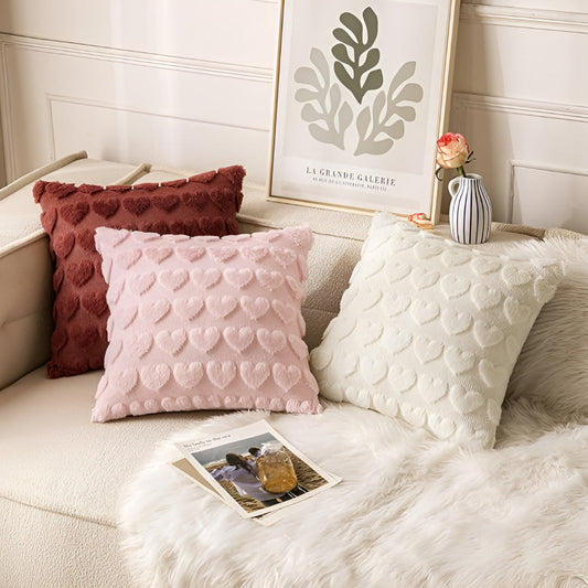 CozyNest | Plush Heart Cushion Cover
