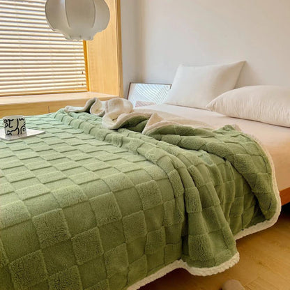 CozyHome | Plush Square Checkerboard Blanket