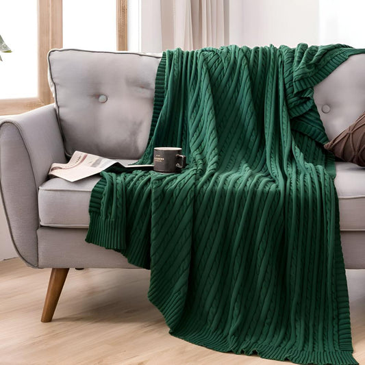 CozyWeave | Braid Knitted Cotton Throw Blanket